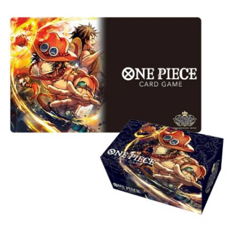 One Piece Card Game Playmat and Storage Box Set Portgas D. Ace